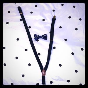 Suspenders and bow tie